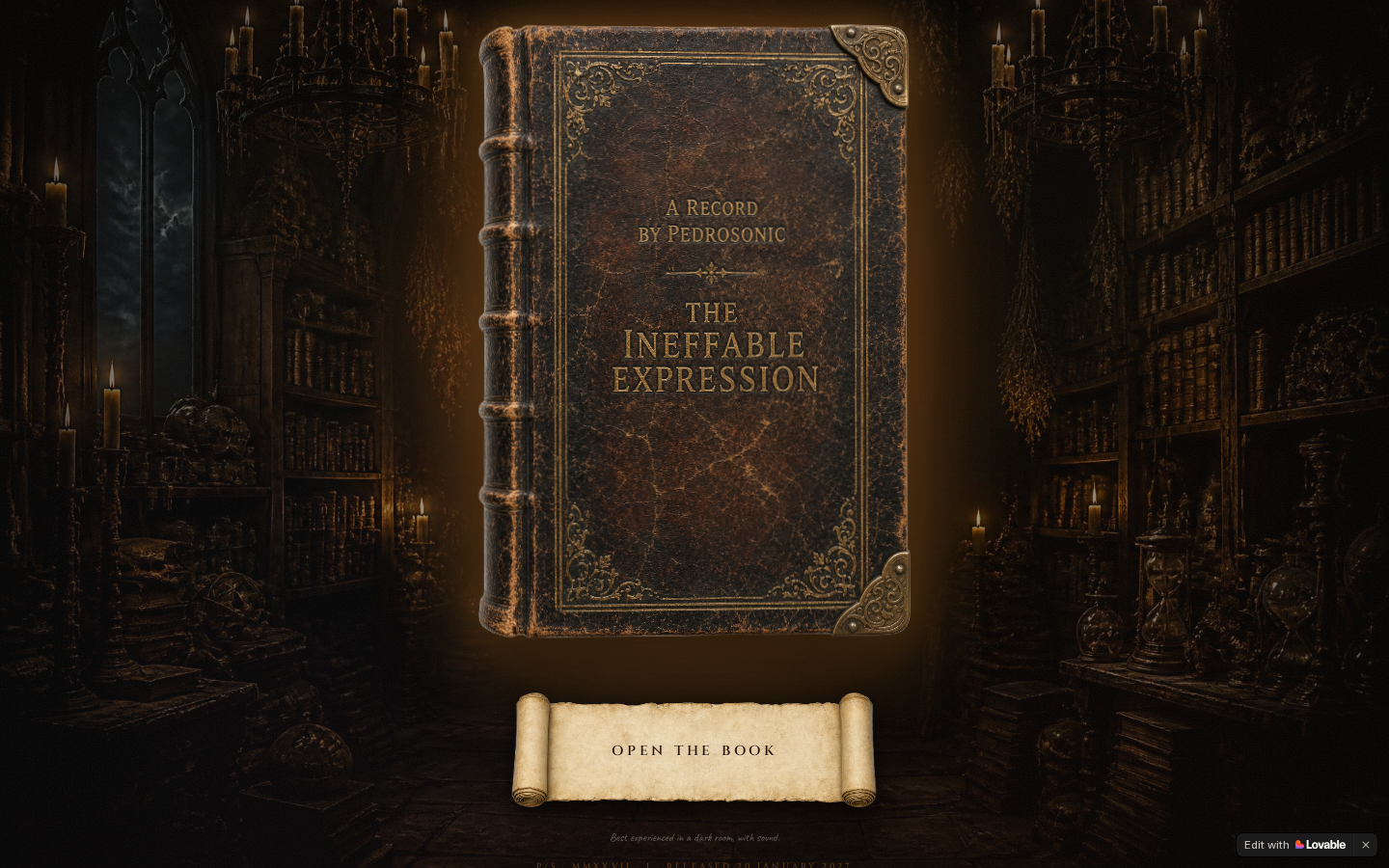 Pedrosonic — The Ineffable Expression website preview